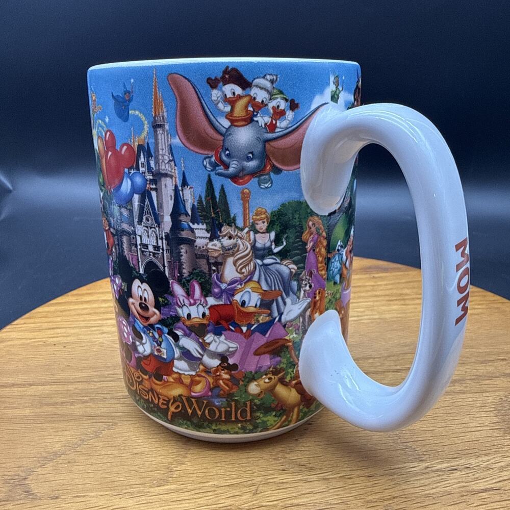 Walt Disney World Parks Storybook Coffee Mug "Mom" Cars Toy Story Mickey Minnie